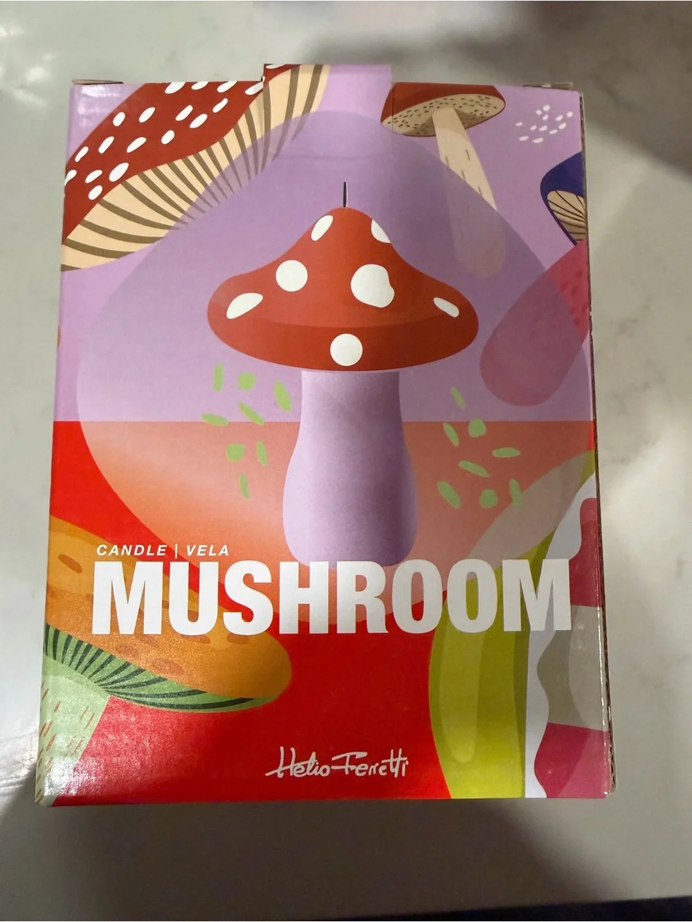 NWT Polka Dot Mushroom Candle - Pink Stem, Red Cap